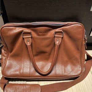 Cole Haan Tan Pebbled Leather Briefcase